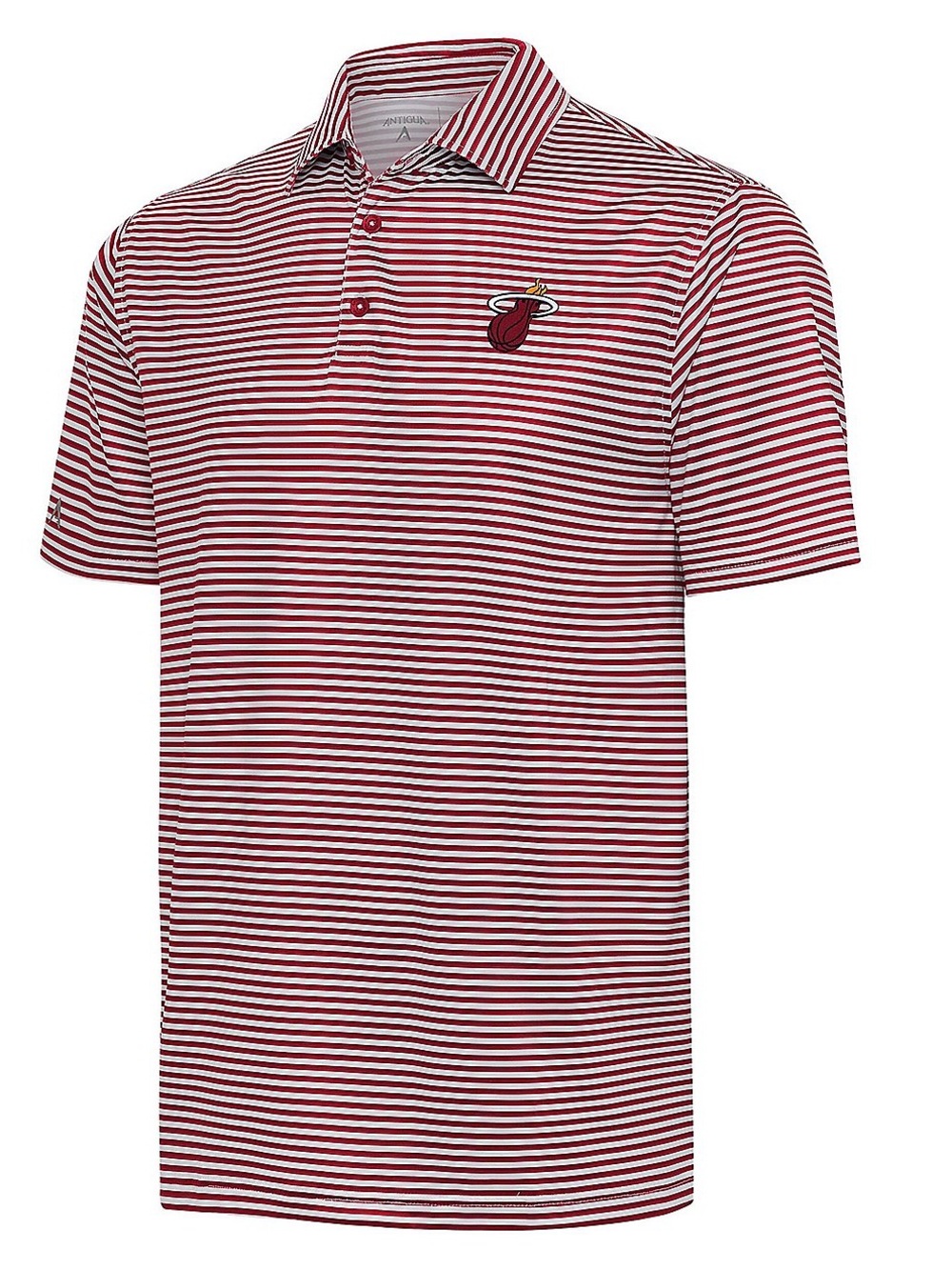 Miami Heat Antigua Skills Men's Striped Polo W Embroidered Logo NWT Size L
